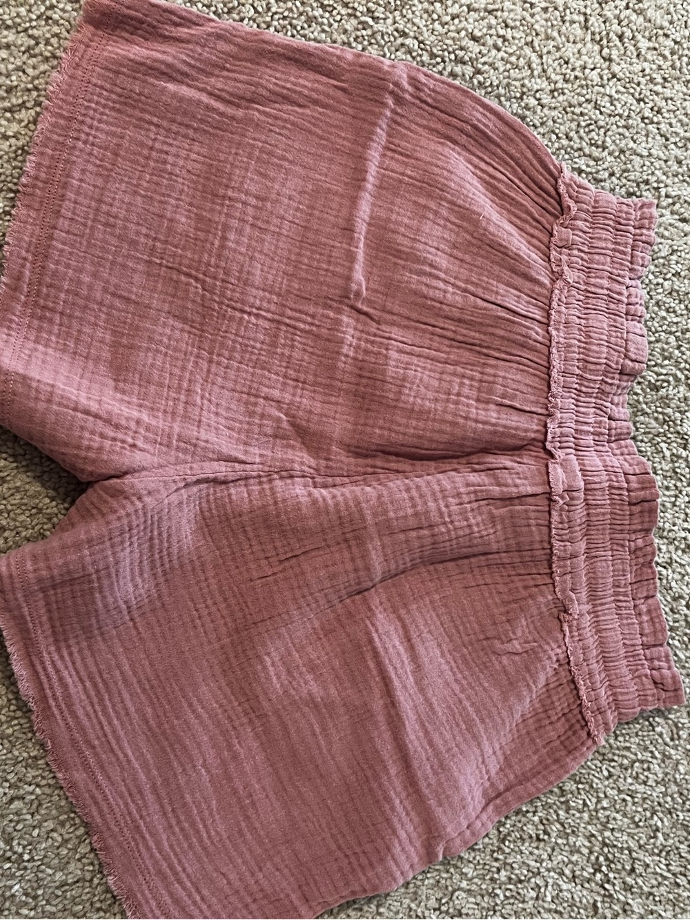 Soft Mauve Gauze Elastic Waist Shorts size S NWOT